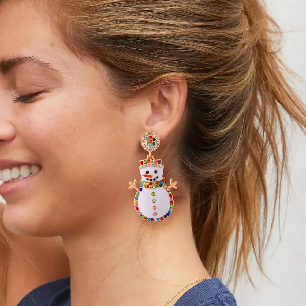 Alloy Rhinestone Snowman Earrings sold by Gigi Laurent product image thumbnail 4
