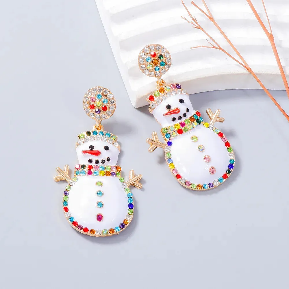 Alloy Rhinestone Snowman Earrings sold by Gigi Laurent product image thumbnail 3