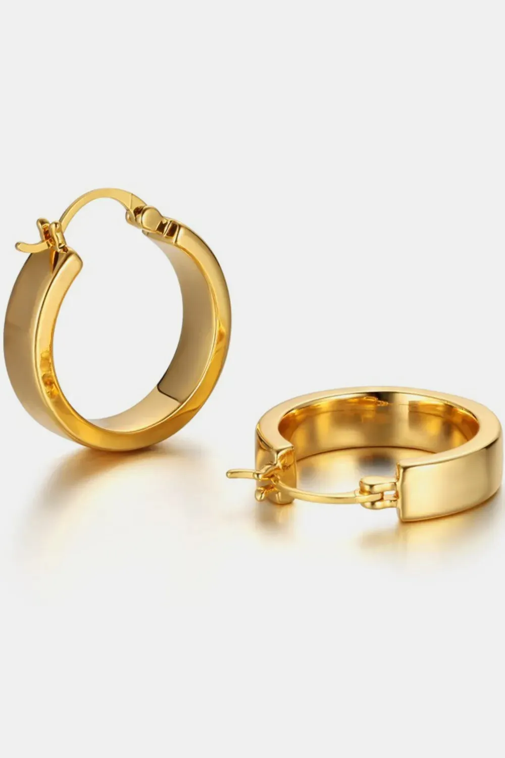 Gold-Plated Brass Huggie Earrings sold by Gigi Laurent product image thumbnail 4