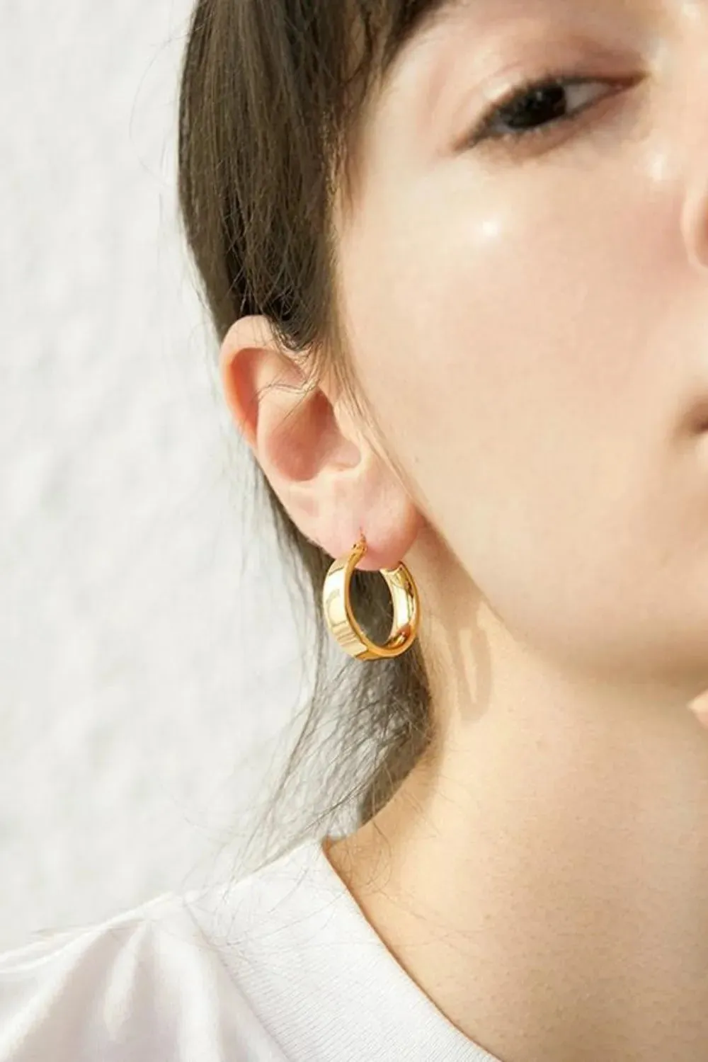 Gold-Plated Brass Huggie Earrings sold by Gigi Laurent product image thumbnail 3