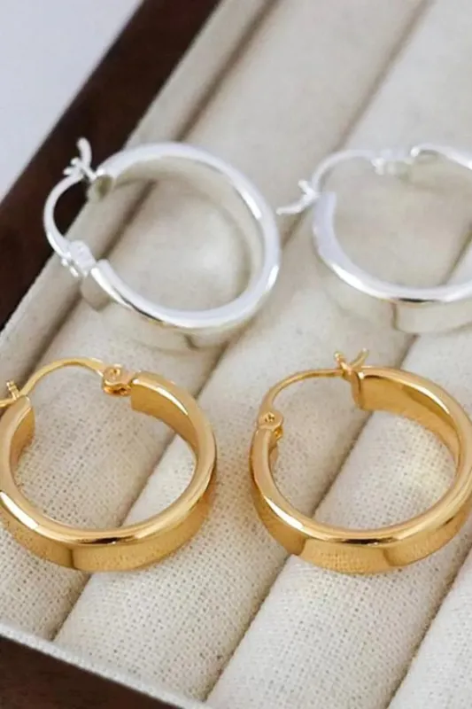 Gold-Plated Brass Huggie Earrings sold by Gigi Laurent