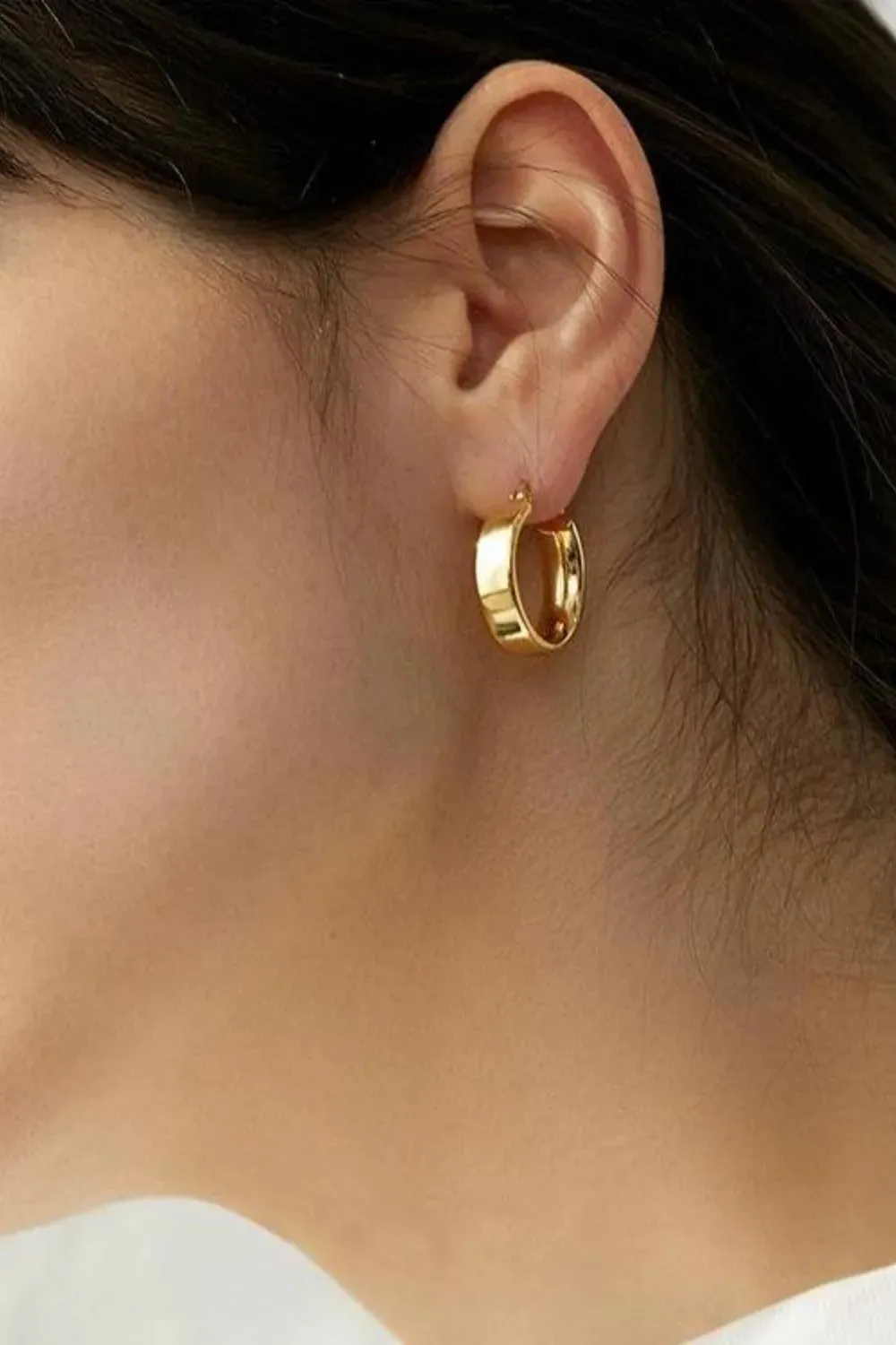 Gold-Plated Brass Huggie Earrings sold by Gigi Laurent product image thumbnail 2