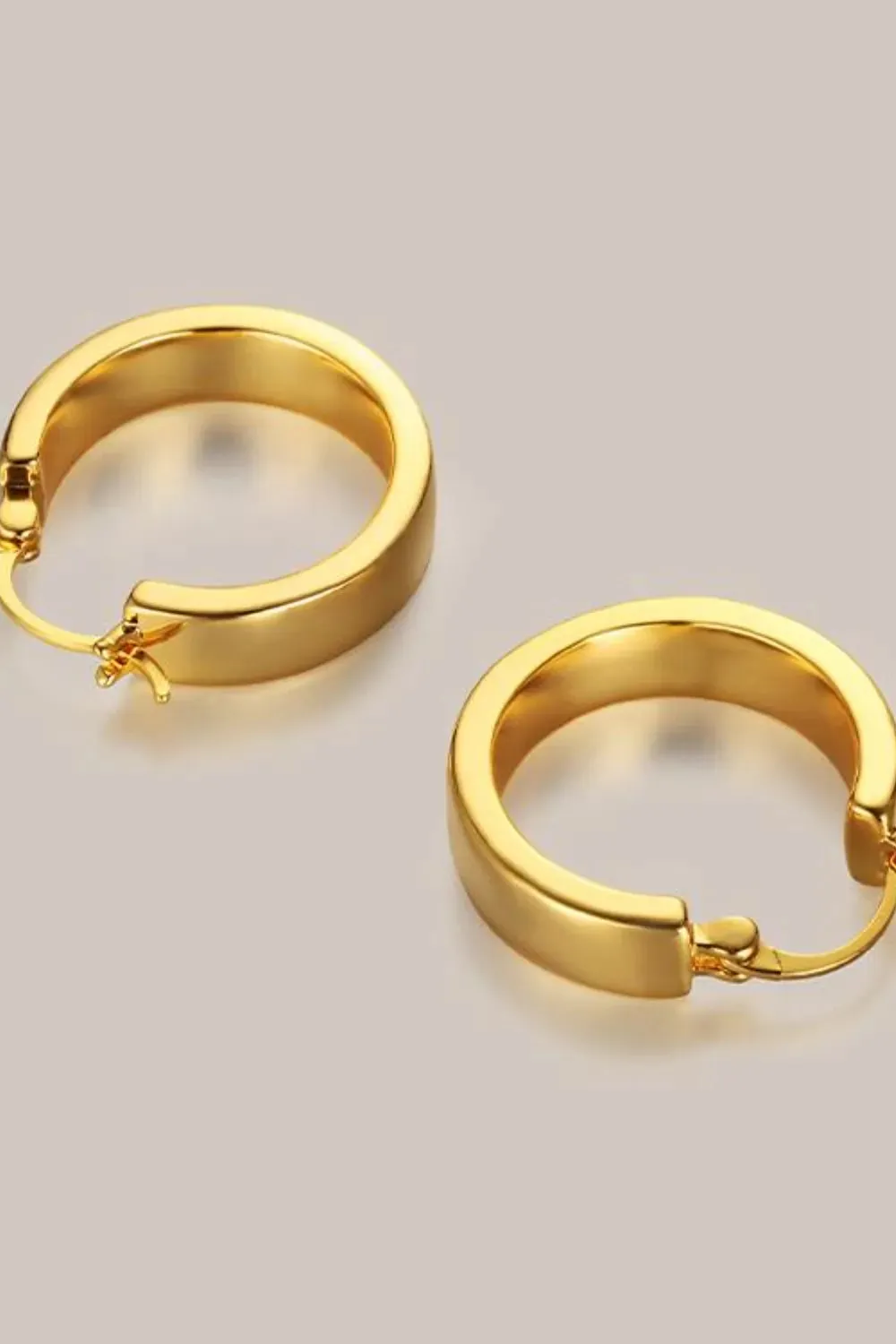 Gold-Plated Brass Huggie Earrings sold by Gigi Laurent product image thumbnail 5