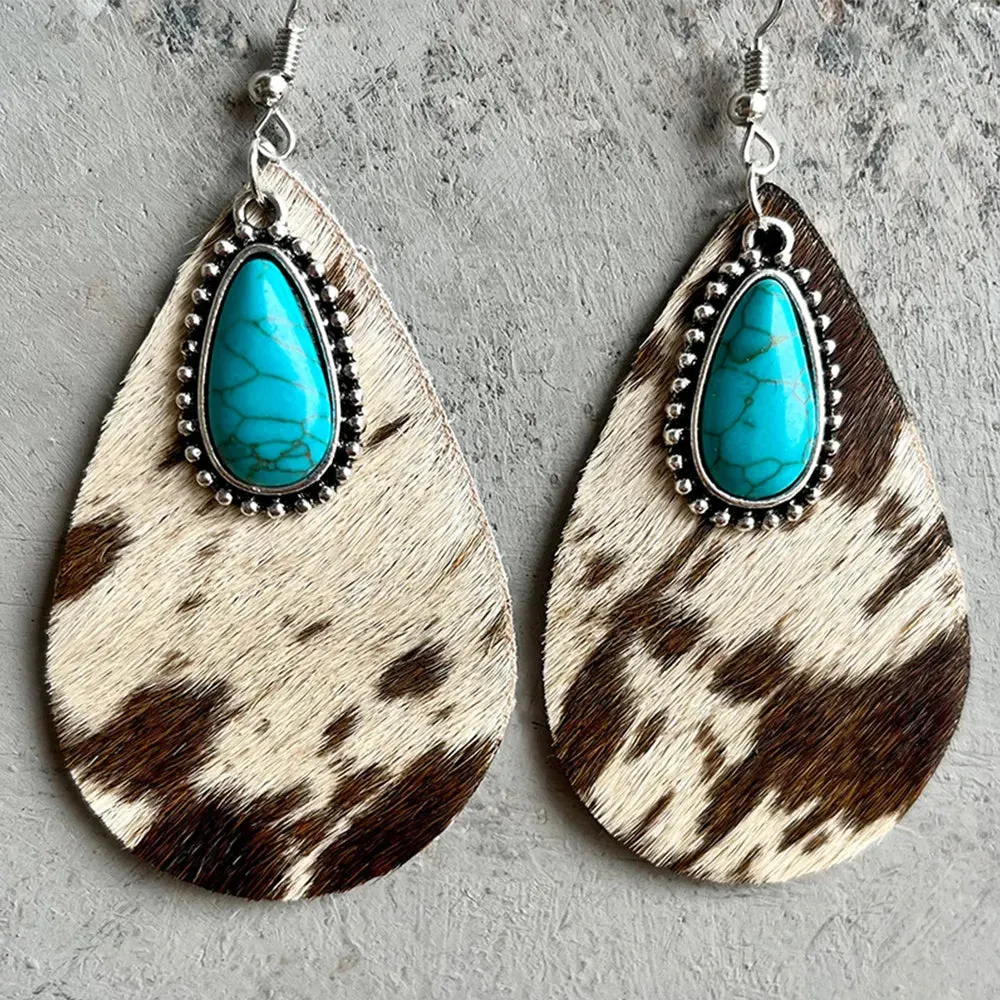 Artificial Turquoise Teardrop Earrings sold by Gigi Laurent product image thumbnail 5