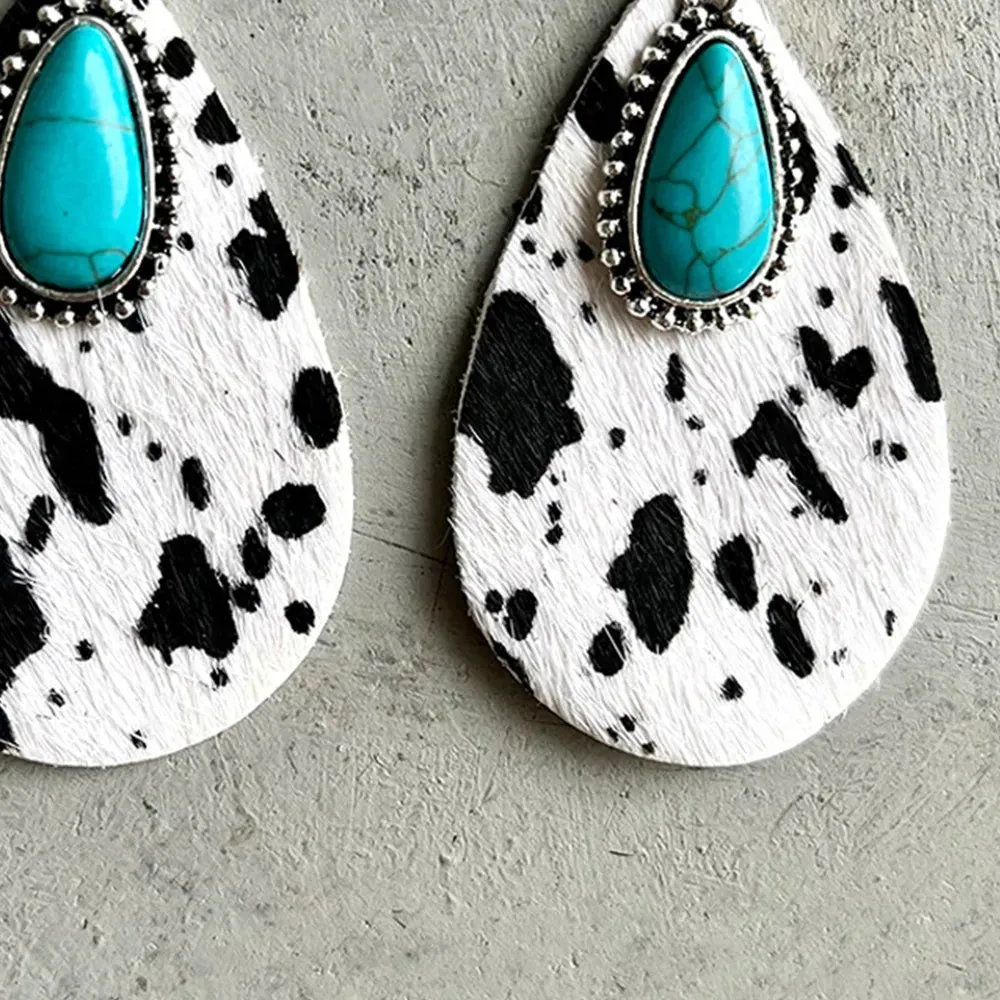 Artificial Turquoise Teardrop Earrings sold by Gigi Laurent product image thumbnail 2