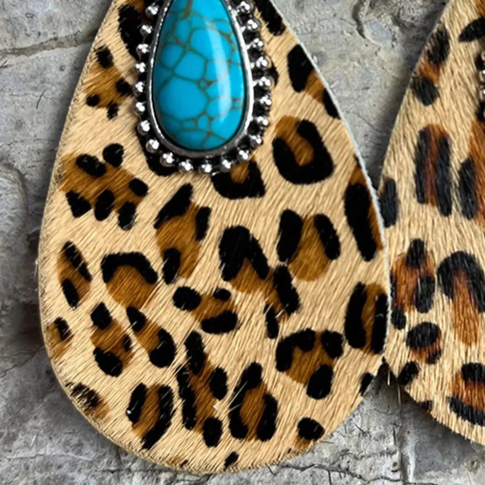 Artificial Turquoise Teardrop Earrings sold by Gigi Laurent product image thumbnail 3