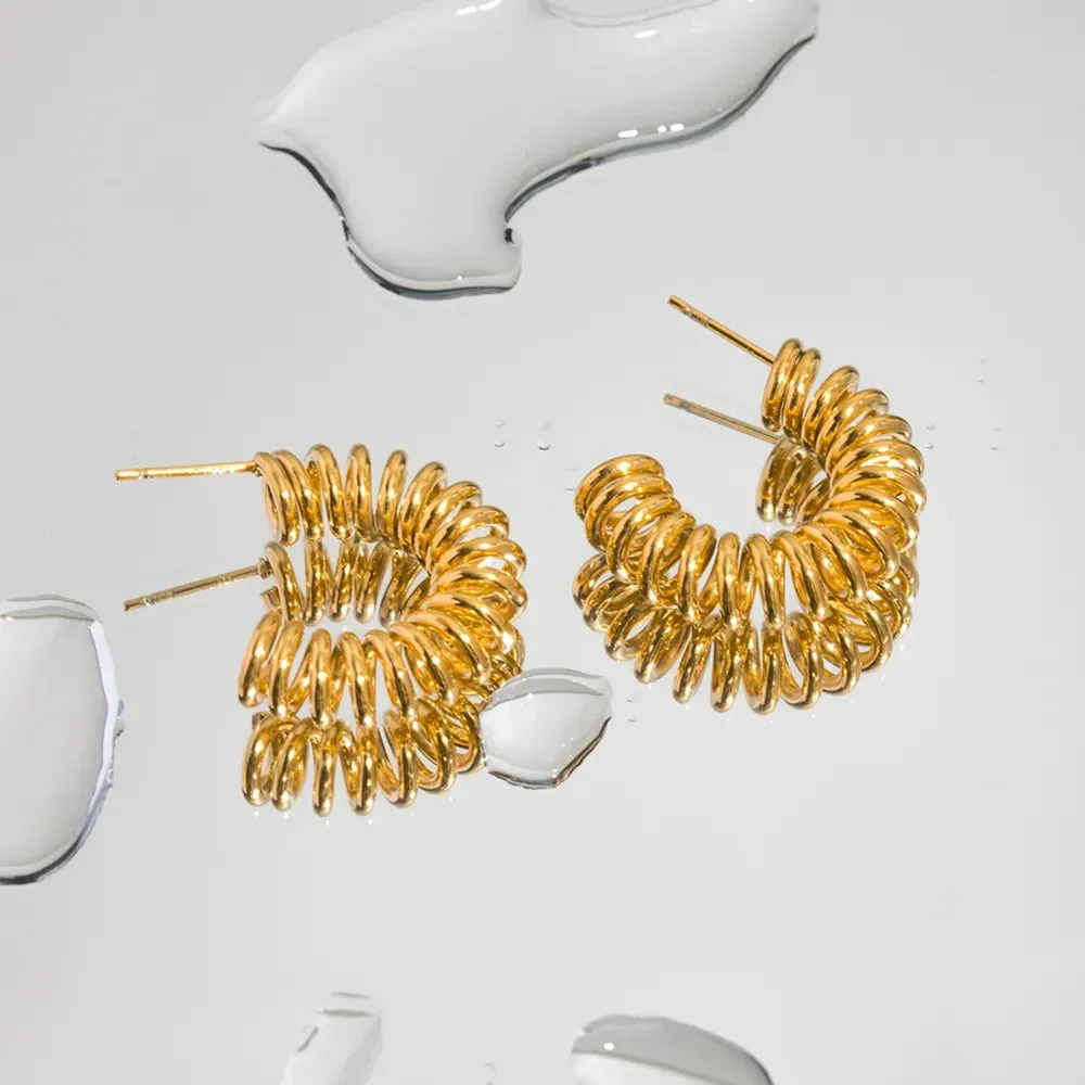 18K Gold-Plated Stainless Steel C-Hoop Earrings sold by Gigi Laurent