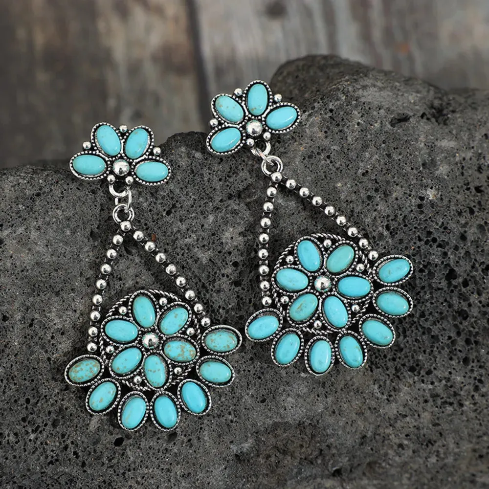 Artificial Turquoise Teardrop Earrings sold by Gigi Laurent product image thumbnail 3