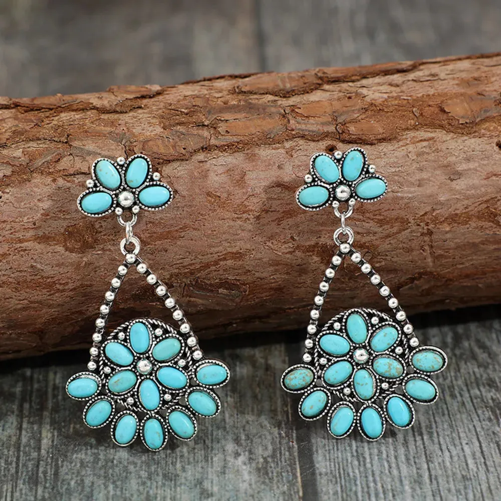 Artificial Turquoise Teardrop Earrings sold by Gigi Laurent product image thumbnail 2