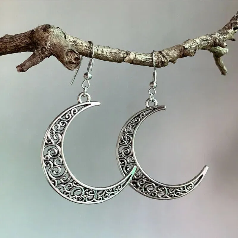 Alloy Cutout Moon Earrings sold by Gigi Laurent
