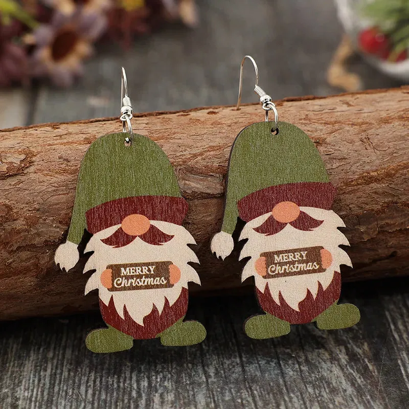 Wooden Gnome Dangle Earrings sold by Gigi Laurent product image thumbnail 3