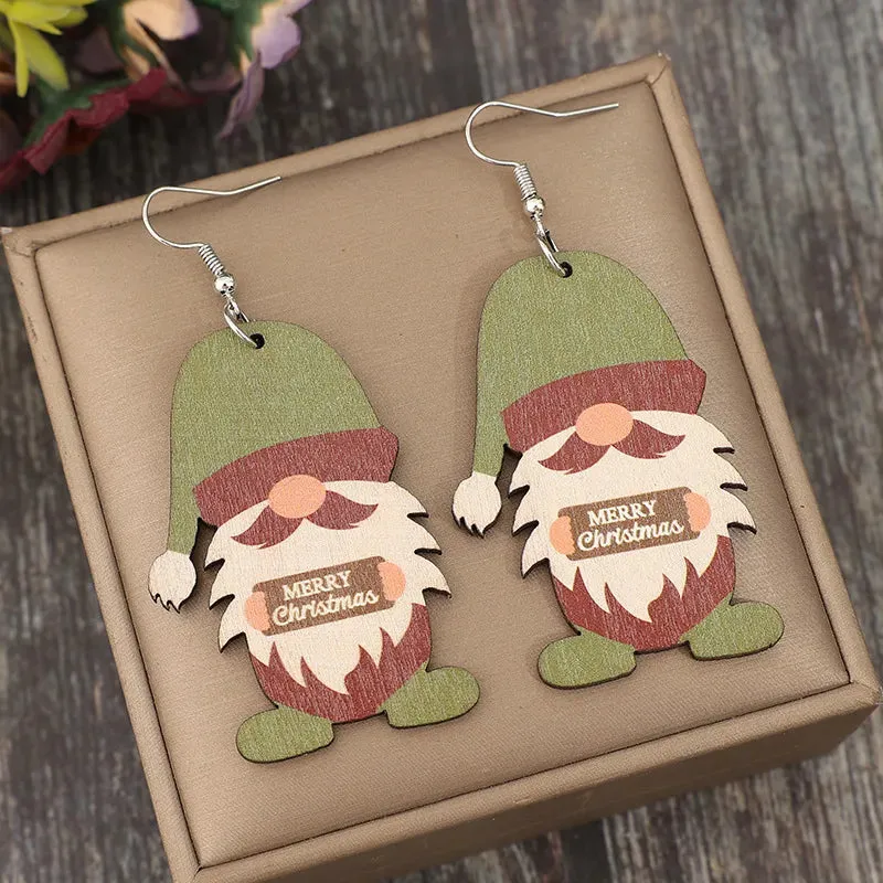 Wooden Gnome Dangle Earrings sold by Gigi Laurent product image thumbnail 2