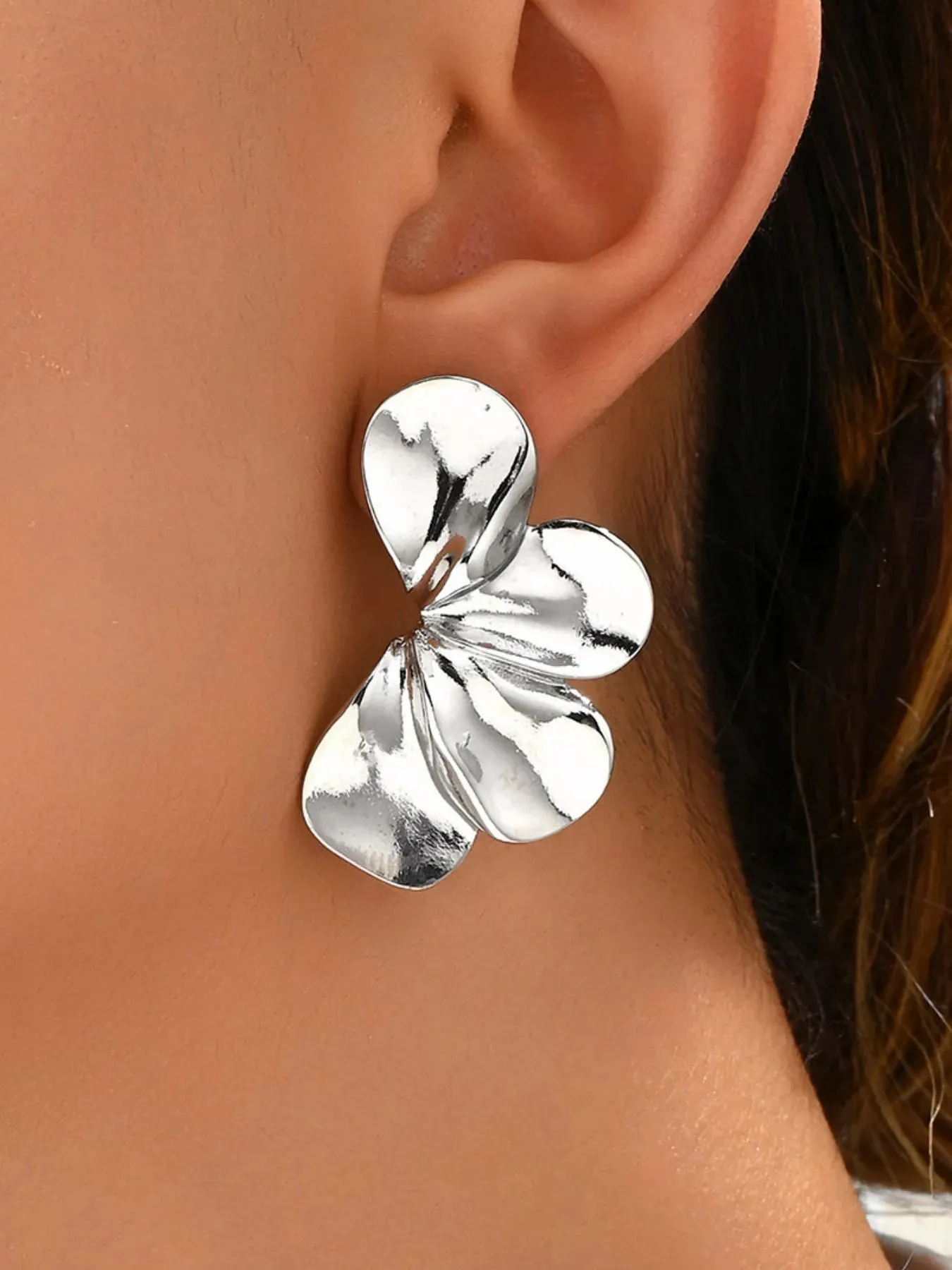 Stainless Steel Flower Earrings sold by Gigi Laurent product image thumbnail 2