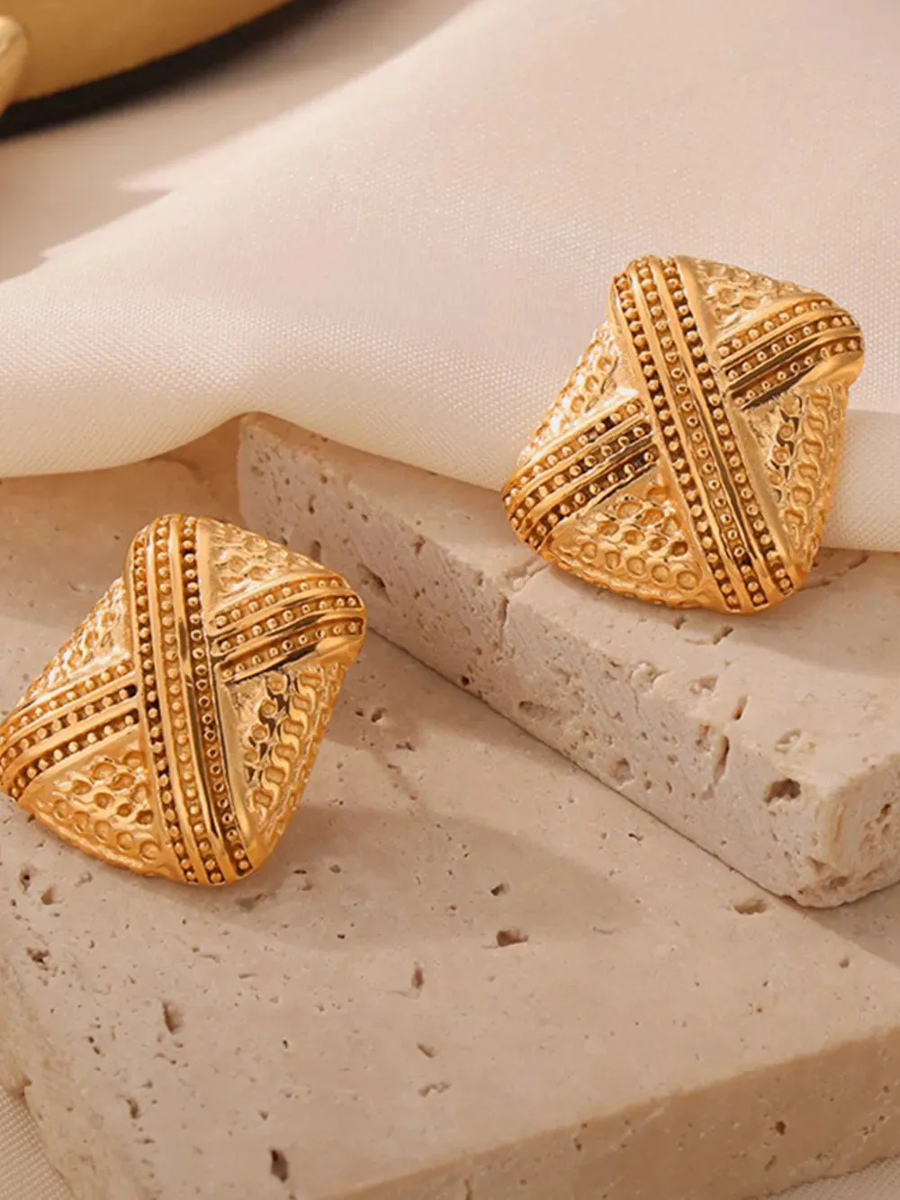 Titanium Steel Geometric Shape Earrings sold by Gigi Laurent product image thumbnail 4