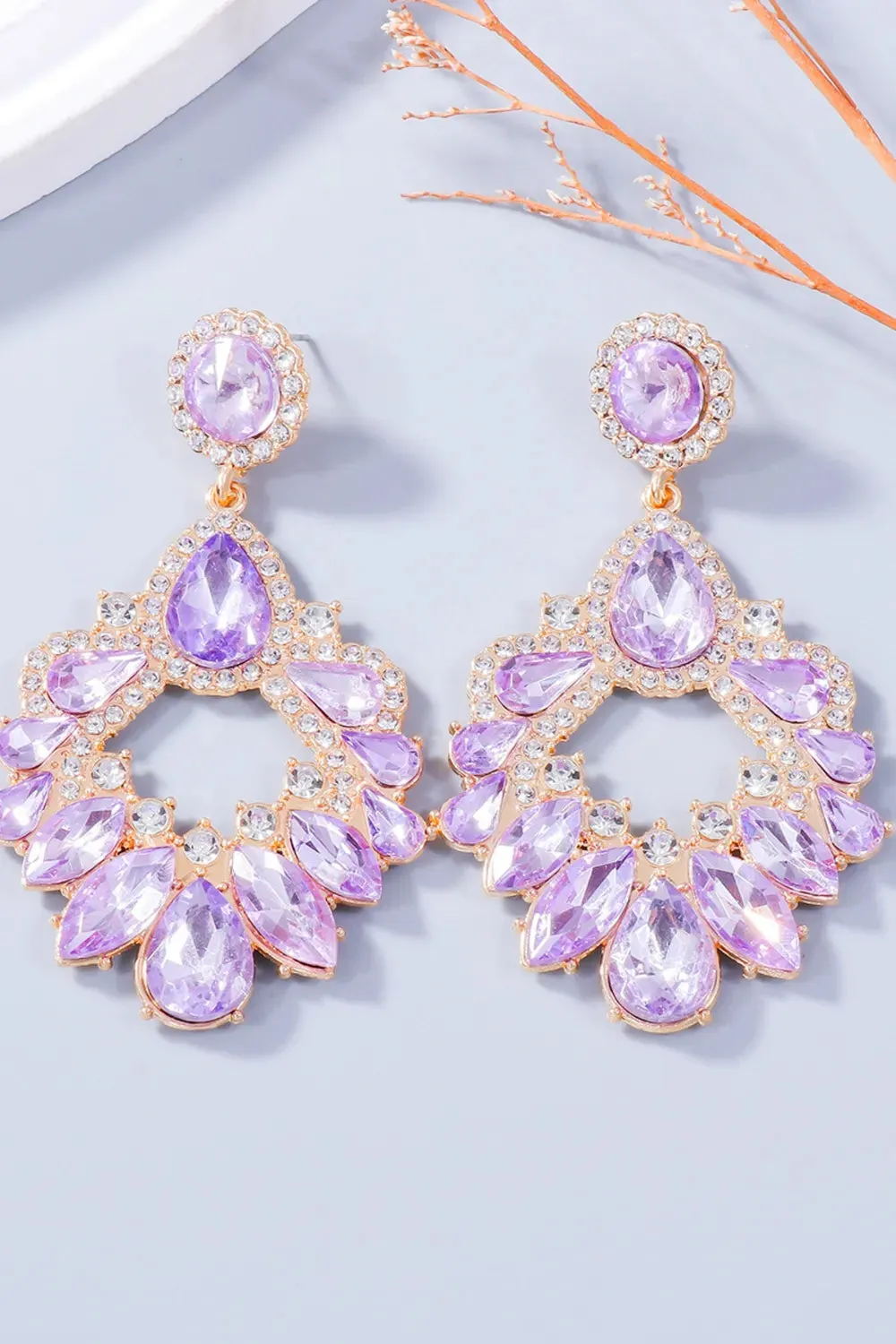 Alloy Rhinestone Dangle Earrings sold by Gigi Laurent product image thumbnail 2