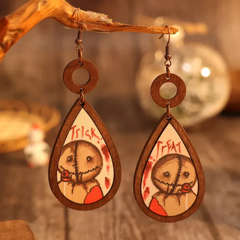 Wooden Teardrop Shape Earrings sold by Gigi Laurent product image thumbnail 2