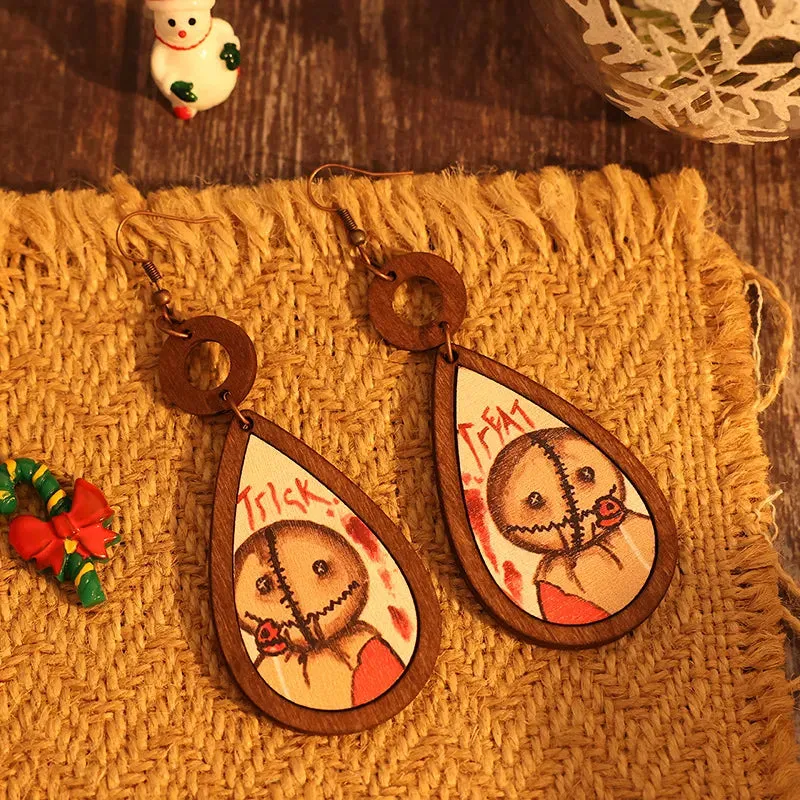 Wooden Teardrop Shape Earrings sold by Gigi Laurent product image thumbnail 4