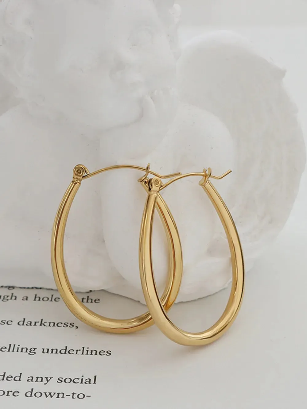 18K Gold-Plated Titanium Steel Earrings sold by Gigi Laurent product image thumbnail 3