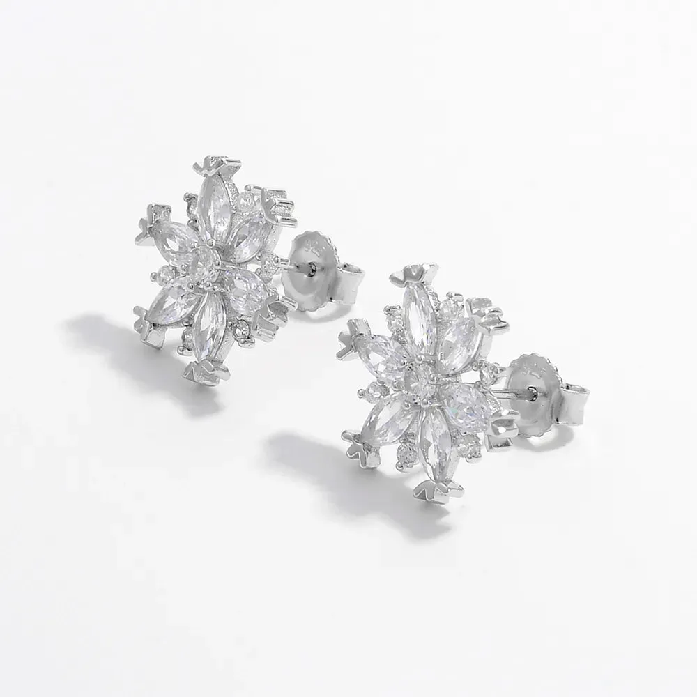 925 Sterling Silver Zircon Snowflake Earrings sold by Gigi Laurent product image thumbnail 2