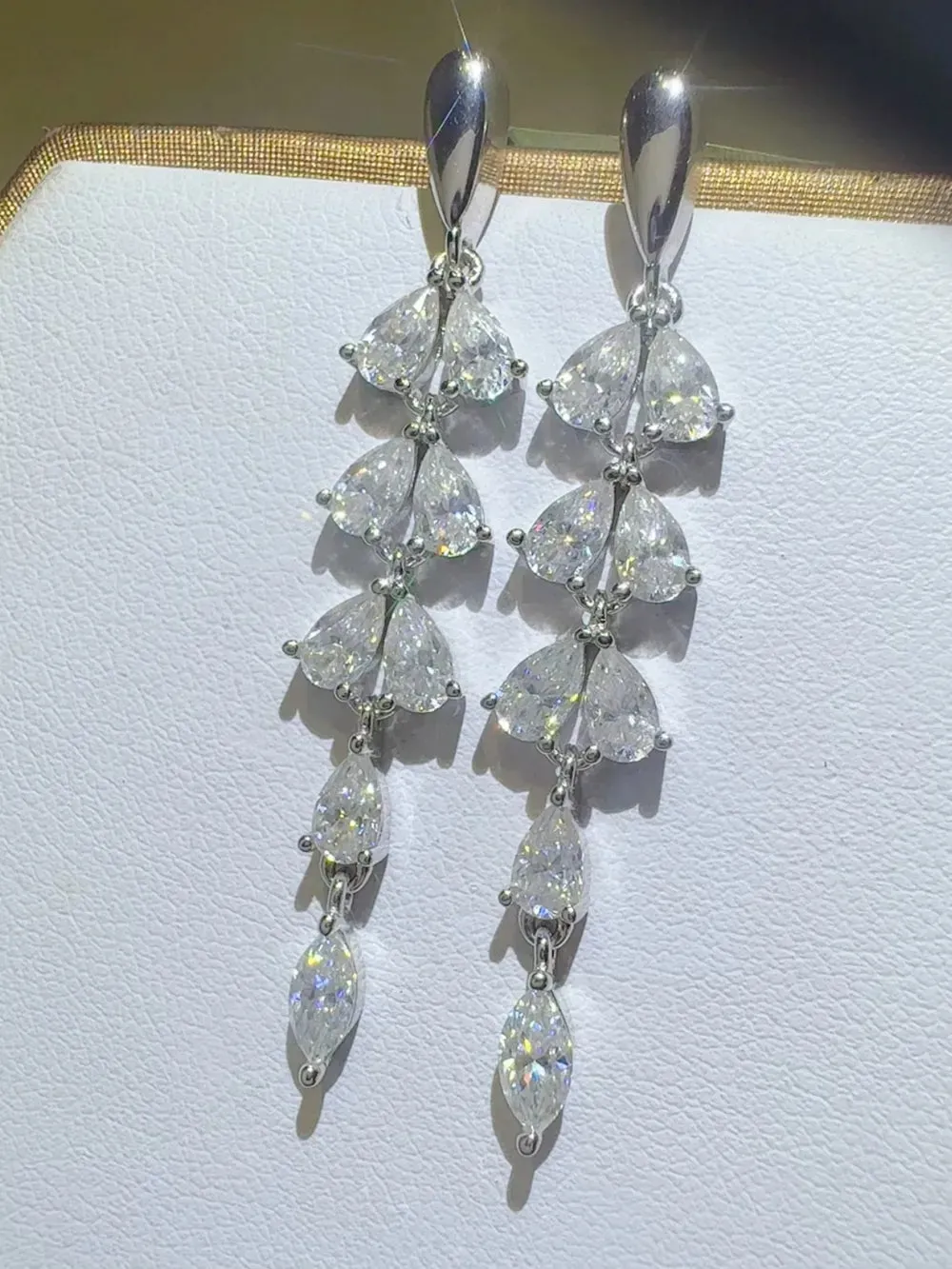 6 Carat Moissanite 925 Sterling Silver Bar Earrings sold by Gigi Laurent product image thumbnail 2