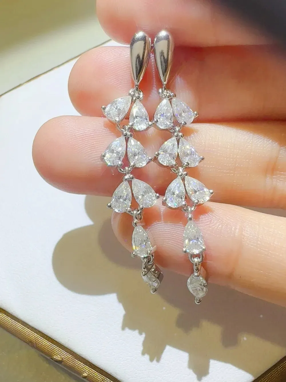 6 Carat Moissanite 925 Sterling Silver Bar Earrings sold by Gigi Laurent product image thumbnail 4