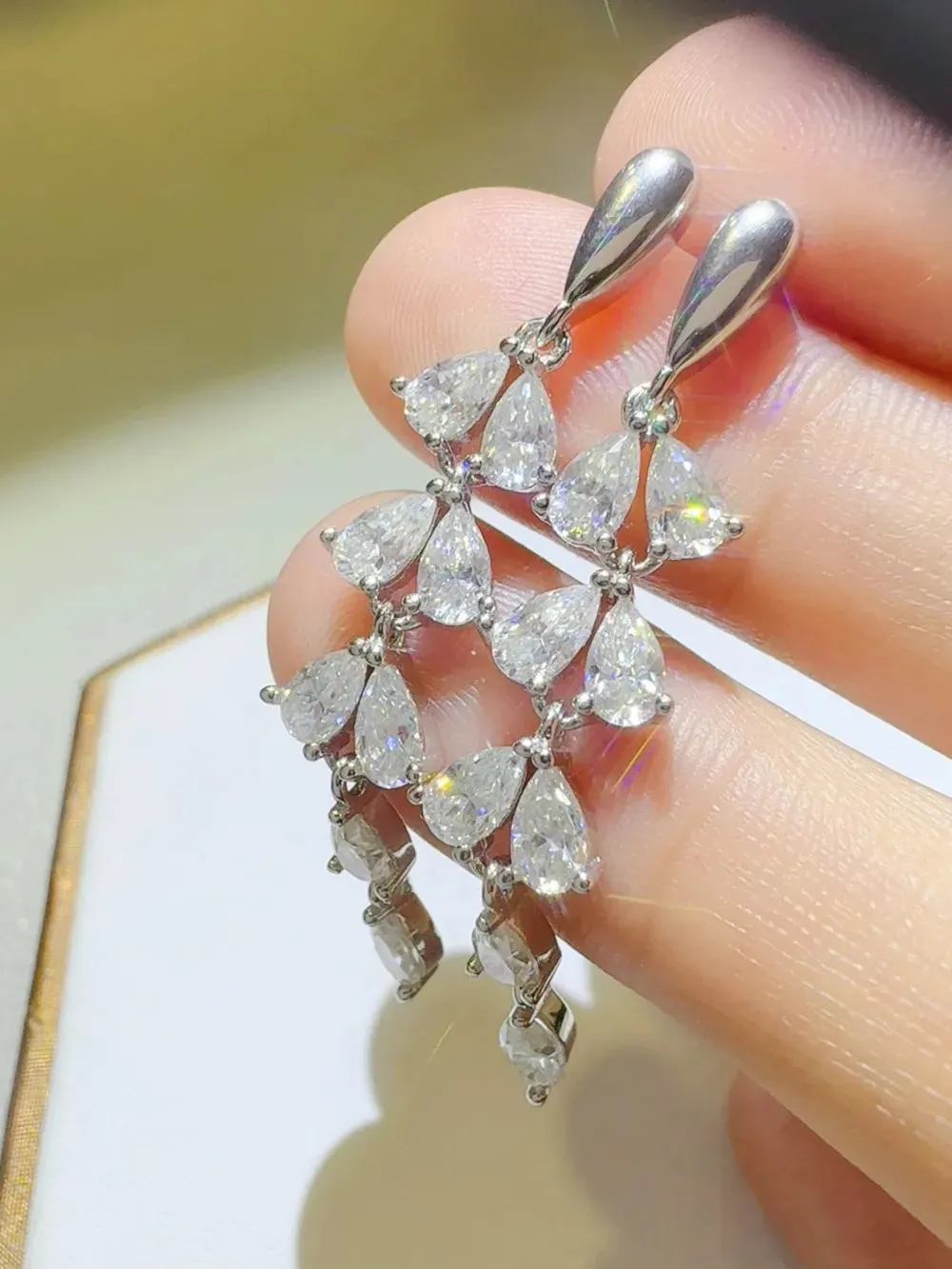 6 Carat Moissanite 925 Sterling Silver Bar Earrings sold by Gigi Laurent product image thumbnail 3