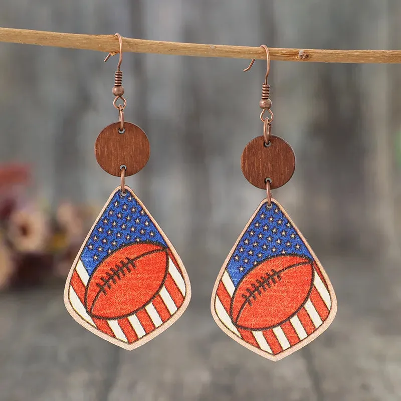 Printed Wooden Dangle Earrings sold by Gigi Laurent product image thumbnail 4