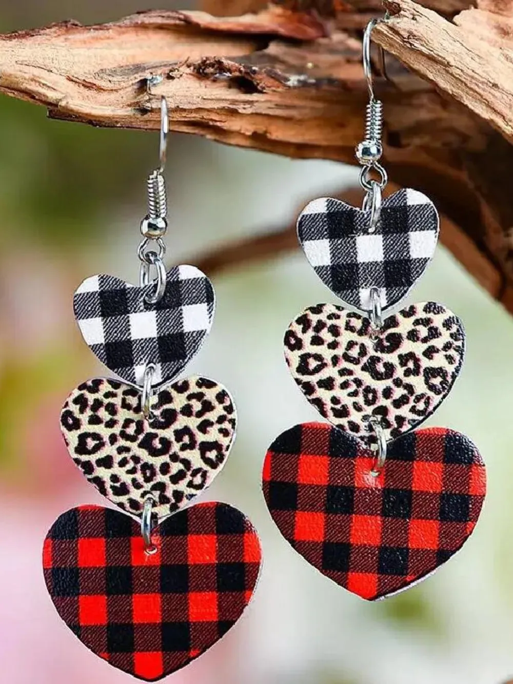 Printed PU Leather Dangle Earrings sold by Gigi Laurent