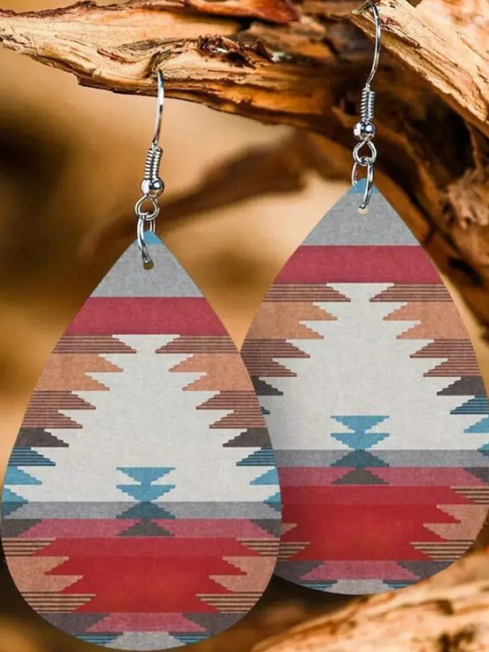 Printed PU Leather Dangle Earrings sold by Gigi Laurent product image thumbnail 5