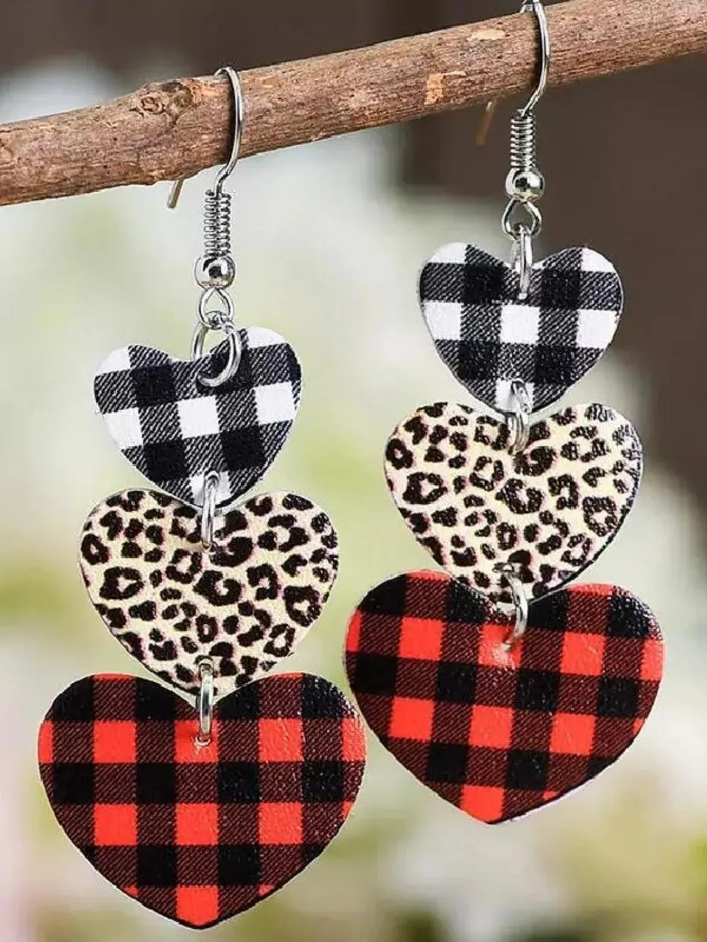 Printed PU Leather Dangle Earrings sold by Gigi Laurent product image thumbnail 2