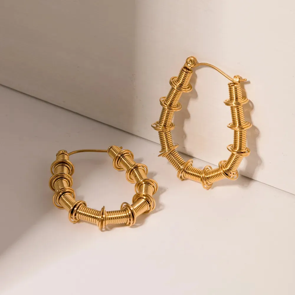 Gold-Plated Stainless Steel Hoop Earrings sold by Gigi Laurent product image thumbnail 2