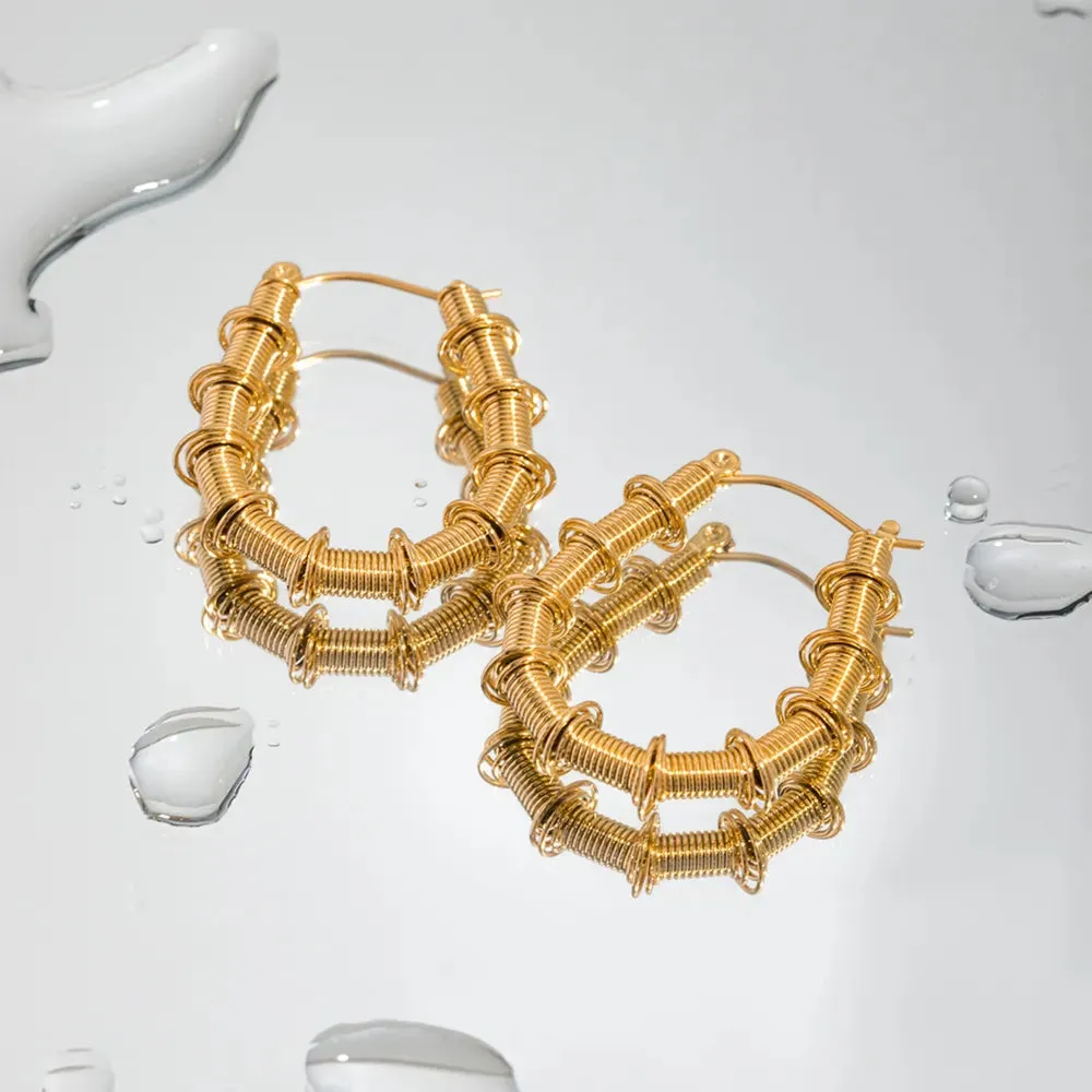 Gold-Plated Stainless Steel Hoop Earrings sold by Gigi Laurent product image thumbnail 4