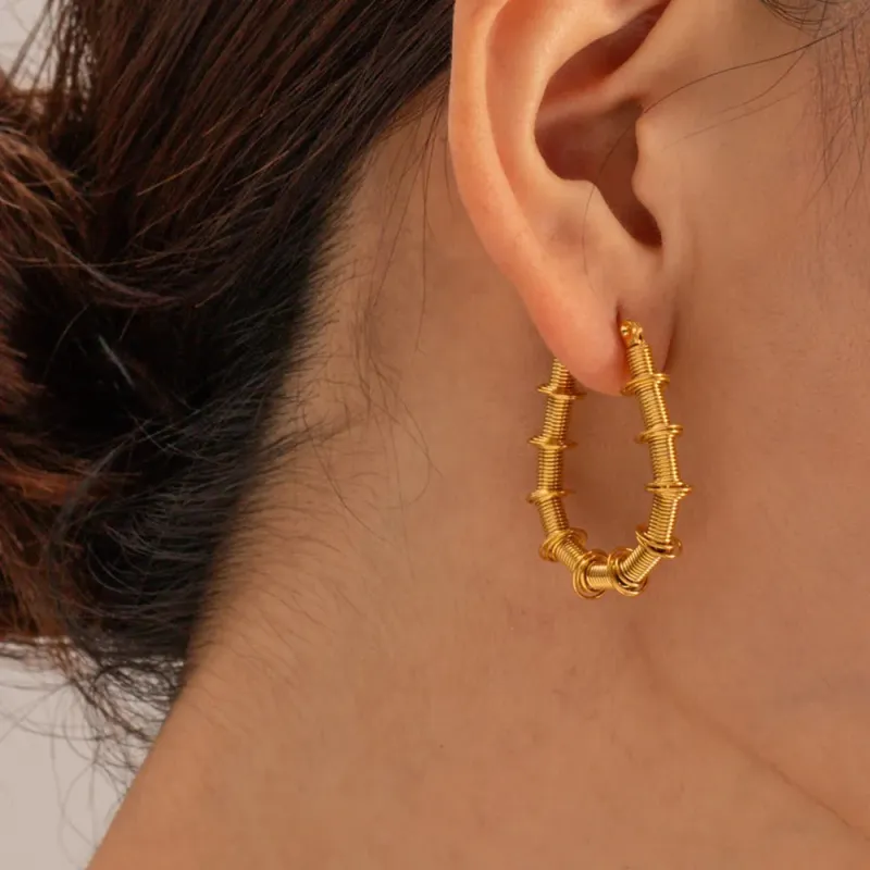 Gold-Plated Stainless Steel Hoop Earrings sold by Gigi Laurent