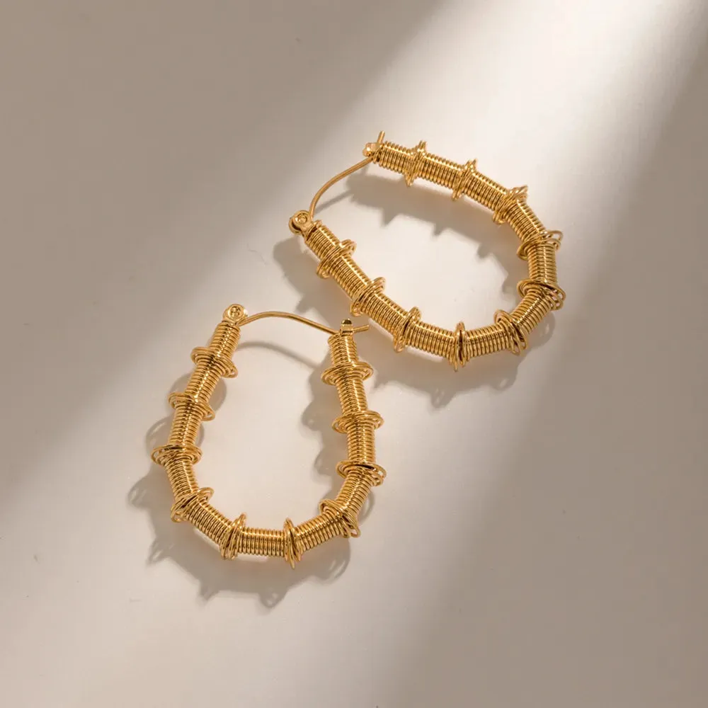 Gold-Plated Stainless Steel Hoop Earrings sold by Gigi Laurent product image thumbnail 3