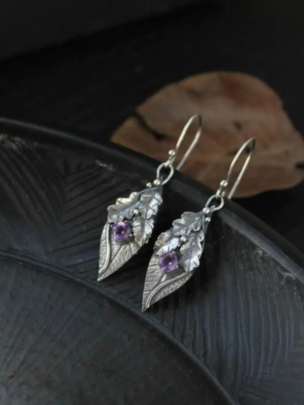 Alloy Rhinestone Leaf Shape Earrings sold by Gigi Laurent product image thumbnail 4