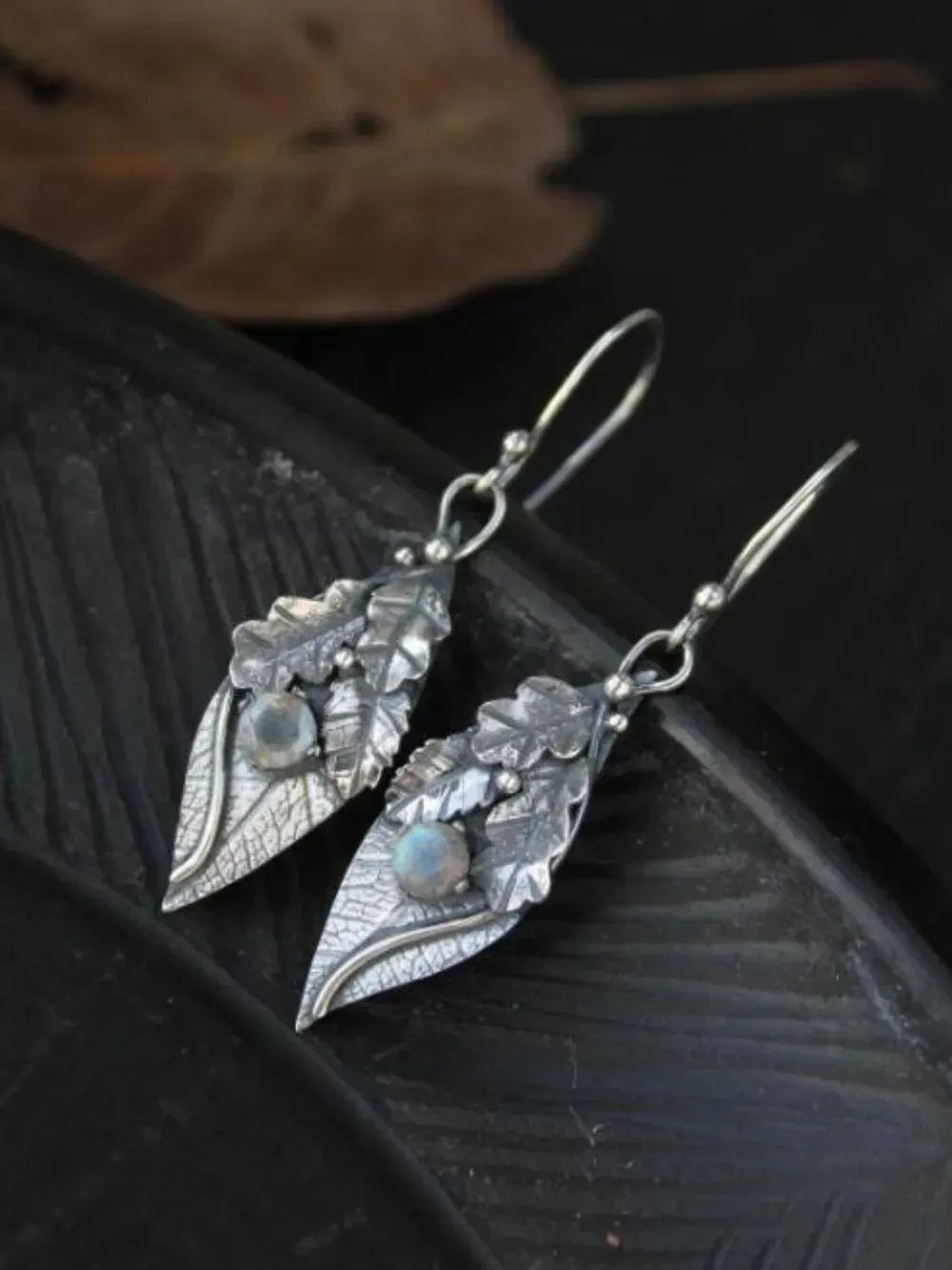 Alloy Rhinestone Leaf Shape Earrings sold by Gigi Laurent product image thumbnail 5