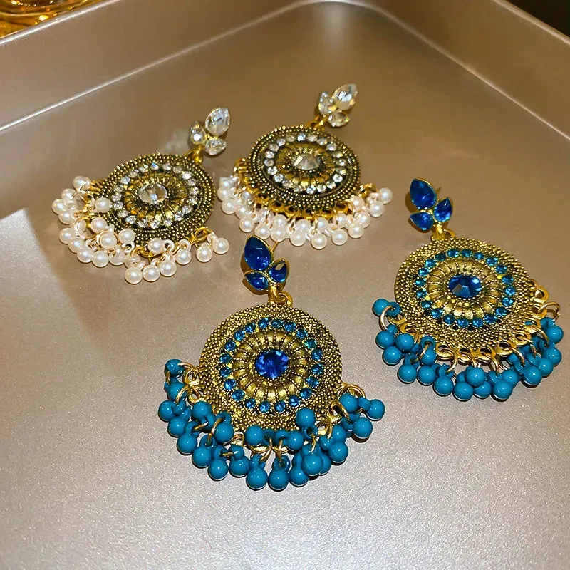 Rhinestone Alloy Bead Dangle Earrings sold by Gigi Laurent product image thumbnail 3