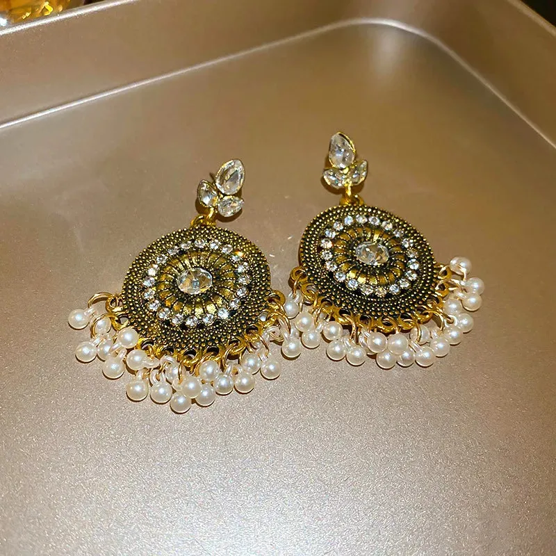 Rhinestone Alloy Bead Dangle Earrings sold by Gigi Laurent product image thumbnail 2