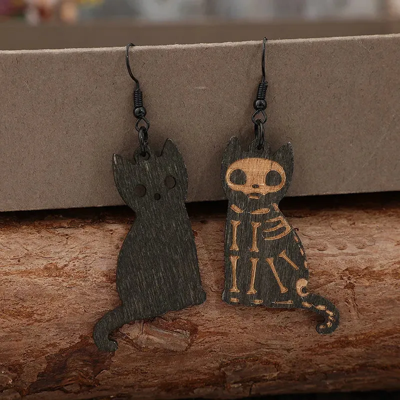 Alloy Hook Wooden Cat Earrings sold by Gigi Laurent product image thumbnail 2