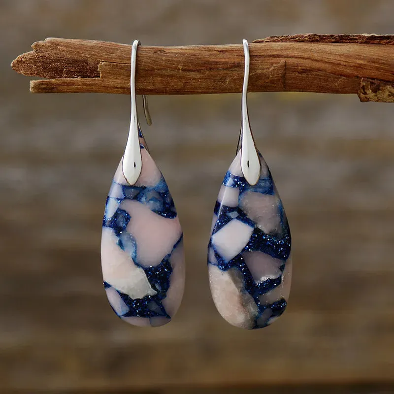 Teardrop Shape Natural Stone Dangle Earrings sold by Gigi Laurent product image thumbnail 3