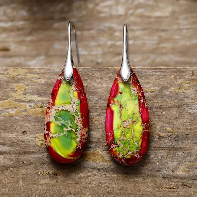 Teardrop Shape Natural Stone Dangle Earrings sold by Gigi Laurent product image thumbnail 5