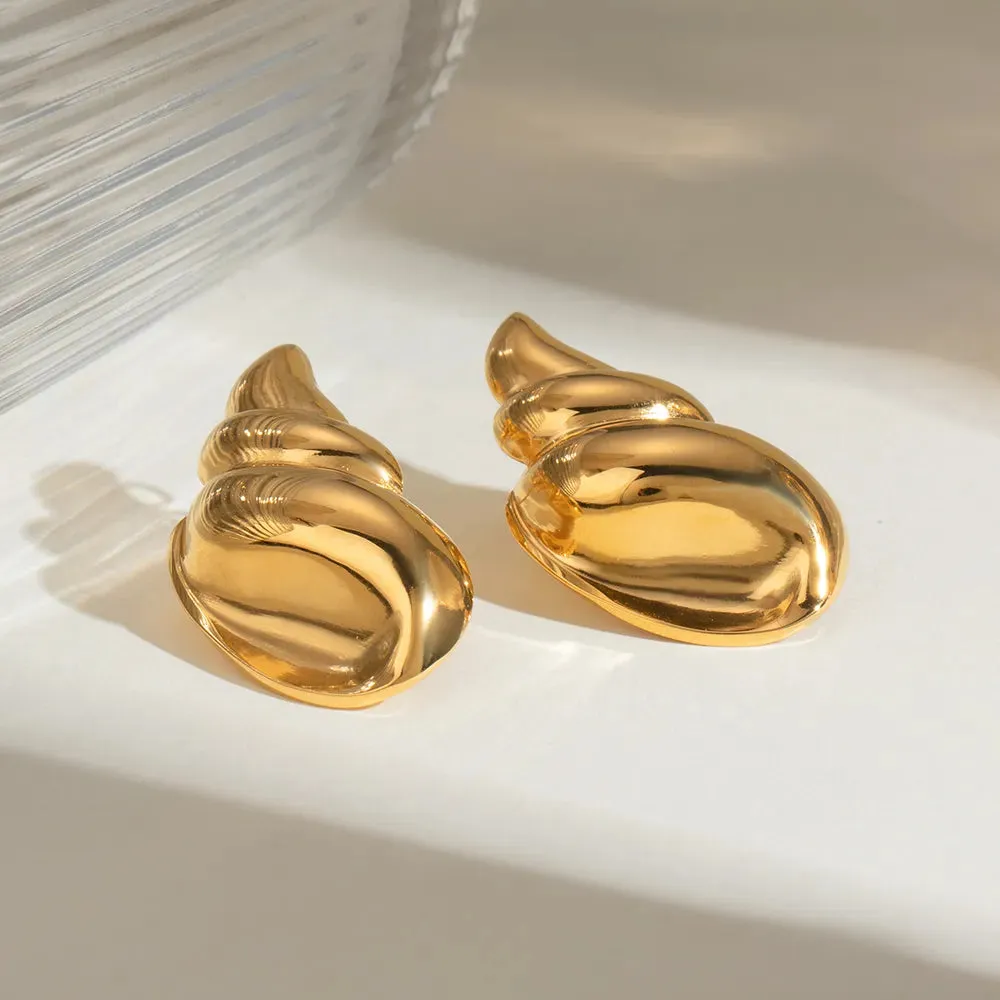 18K Gold-Plated Conch Earrings sold by Gigi Laurent product image thumbnail 2