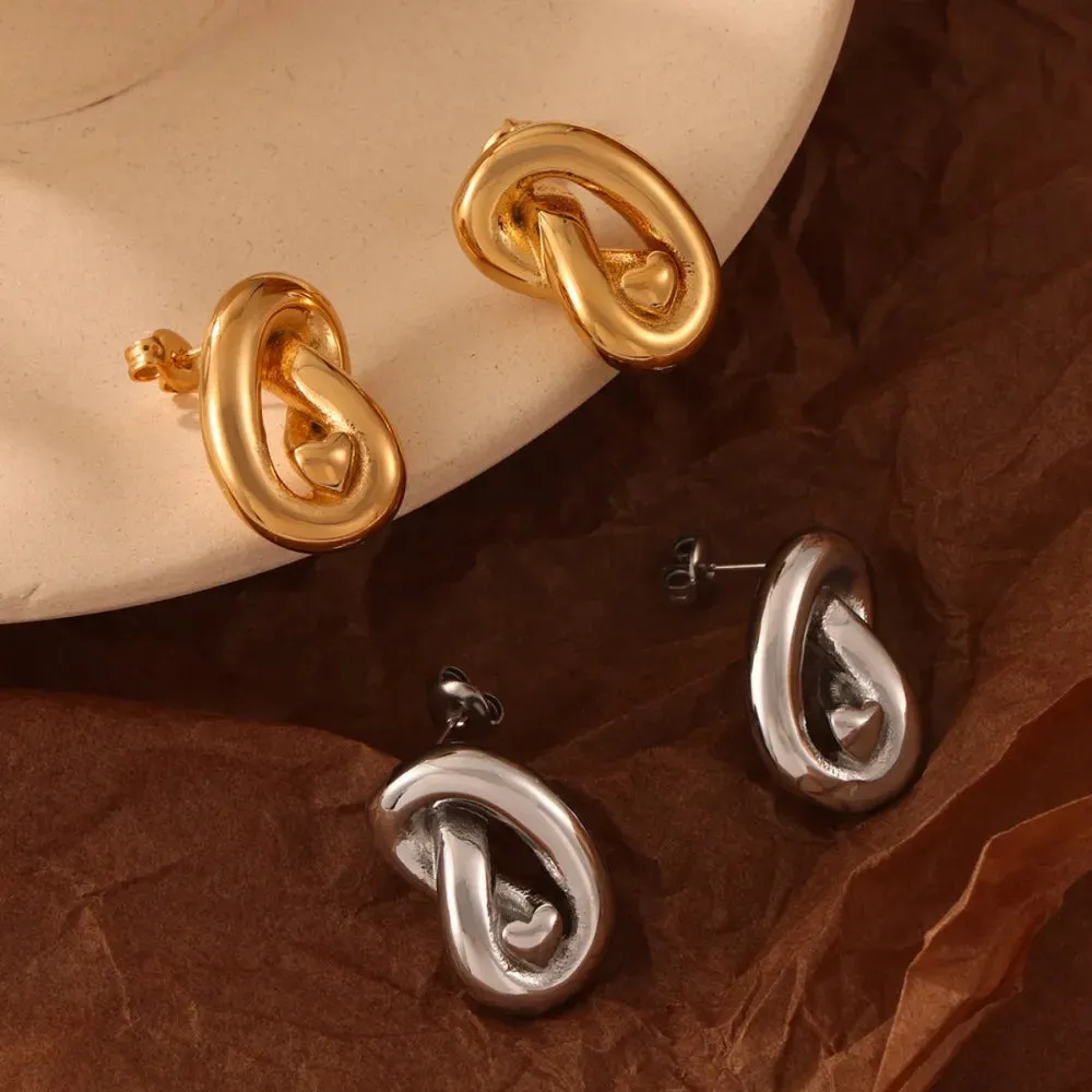Titanium Steel Knot Stud Earrings sold by Gigi Laurent