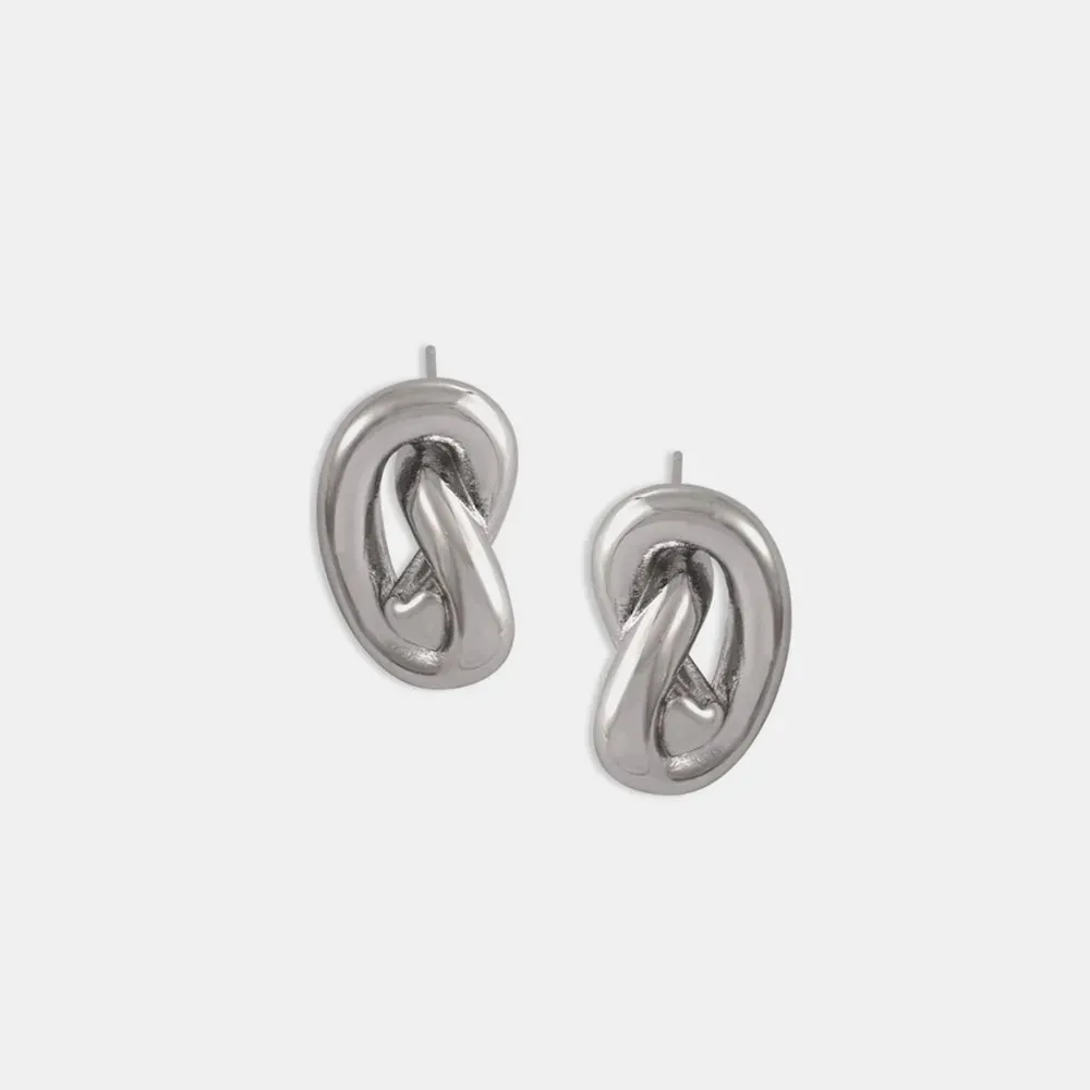 Titanium Steel Knot Stud Earrings sold by Gigi Laurent product image thumbnail 3