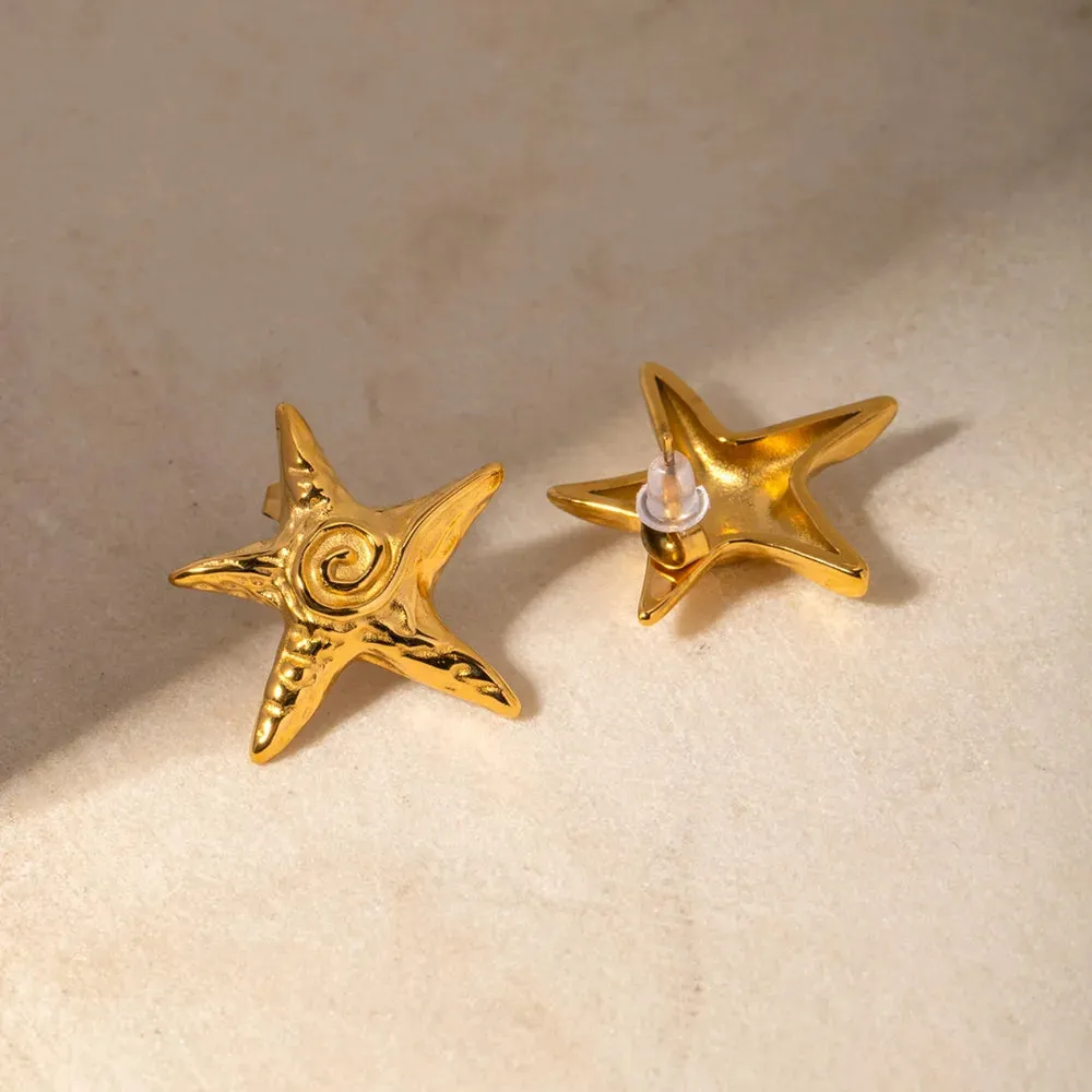Stainless Steel Star Shape Earrings sold by Gigi Laurent product image thumbnail 5