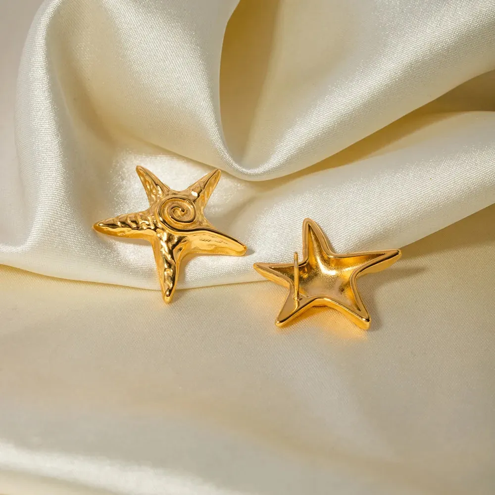 Stainless Steel Star Shape Earrings sold by Gigi Laurent product image thumbnail 2