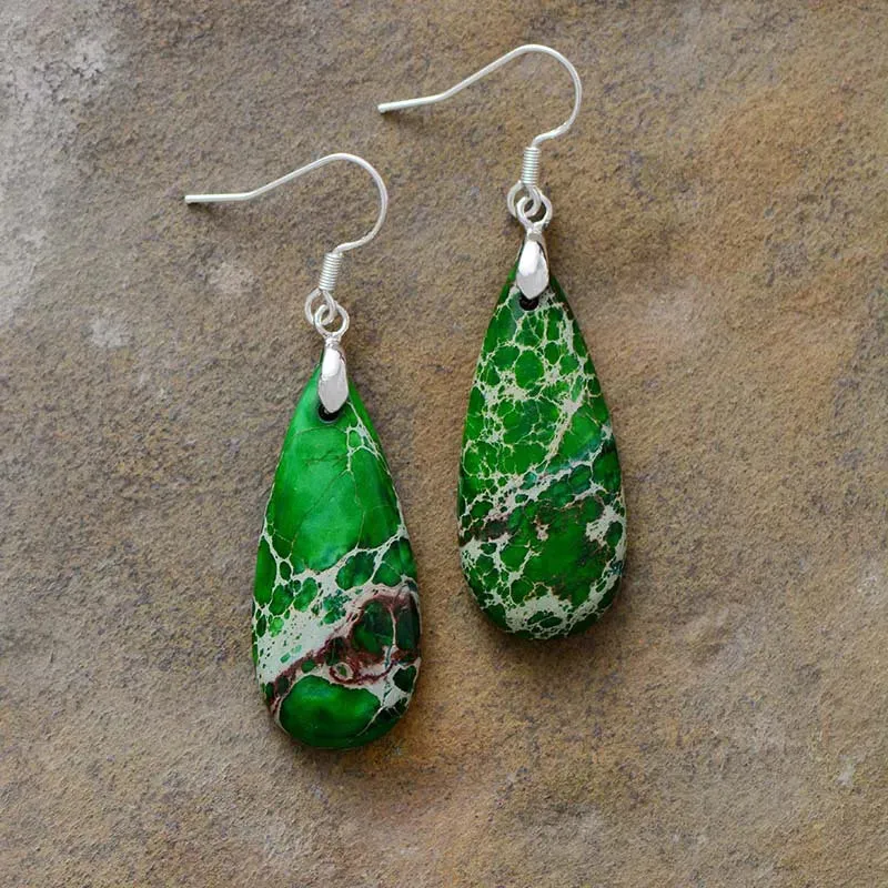 Natural Stone Copper Teardrop Earrings sold by Gigi Laurent product image thumbnail 4