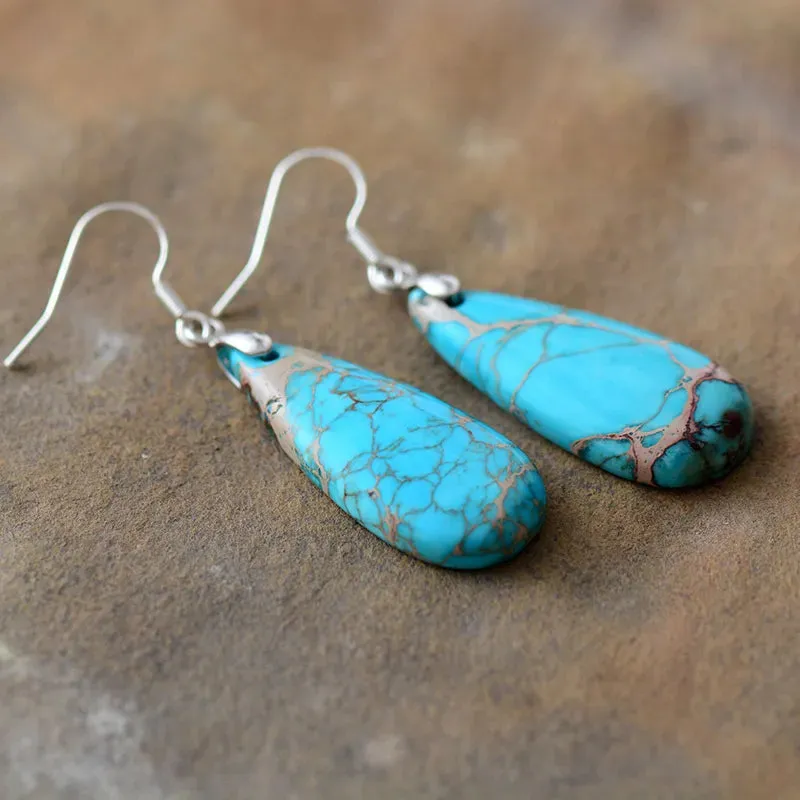 Natural Stone Copper Teardrop Earrings sold by Gigi Laurent product image thumbnail 2