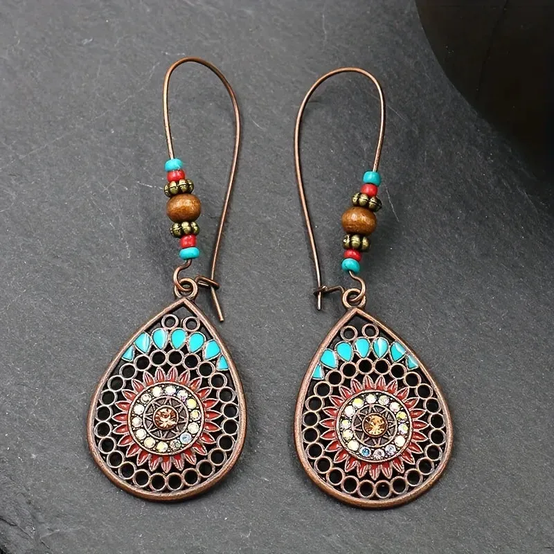 Alloy Oil Drip Beaded Teardrop Earrings sold by Gigi Laurent product image thumbnail 3