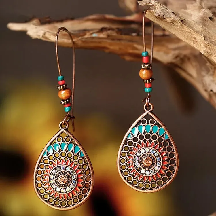 Alloy Oil Drip Beaded Teardrop Earrings sold by Gigi Laurent product image thumbnail 2